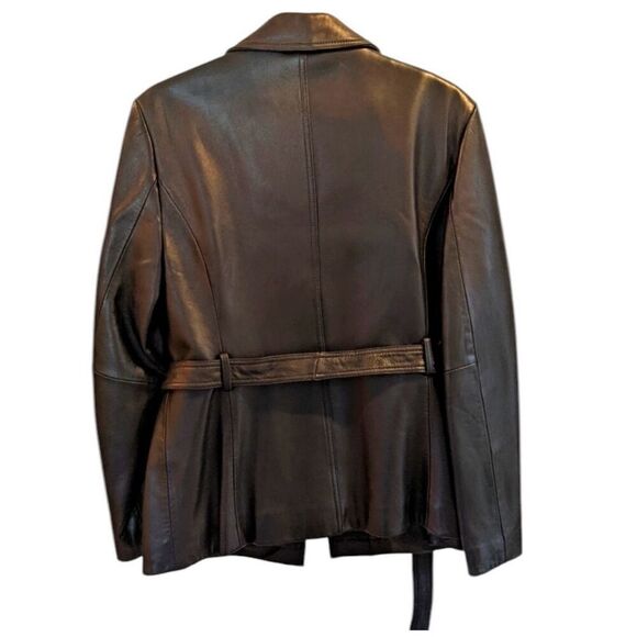 ✨Worthington Genuine Lambskin Leather Black Sz Large Jacket✨ - Picture 7 of 11